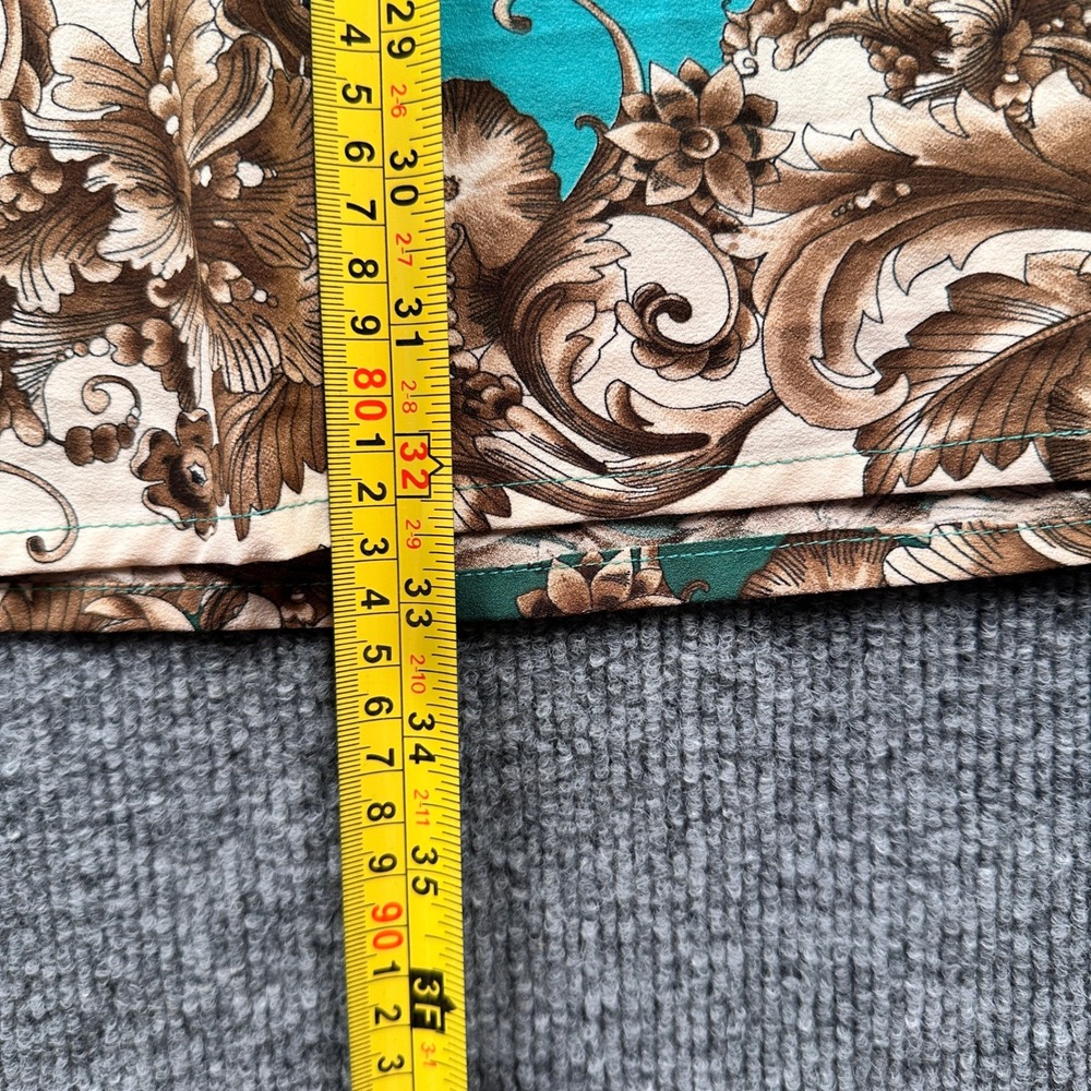 B&Y Women Teal Floral Paisley Scroll Tunic Top Stud Buttons Size 48 (US 16/18) - Picture 7 of 11